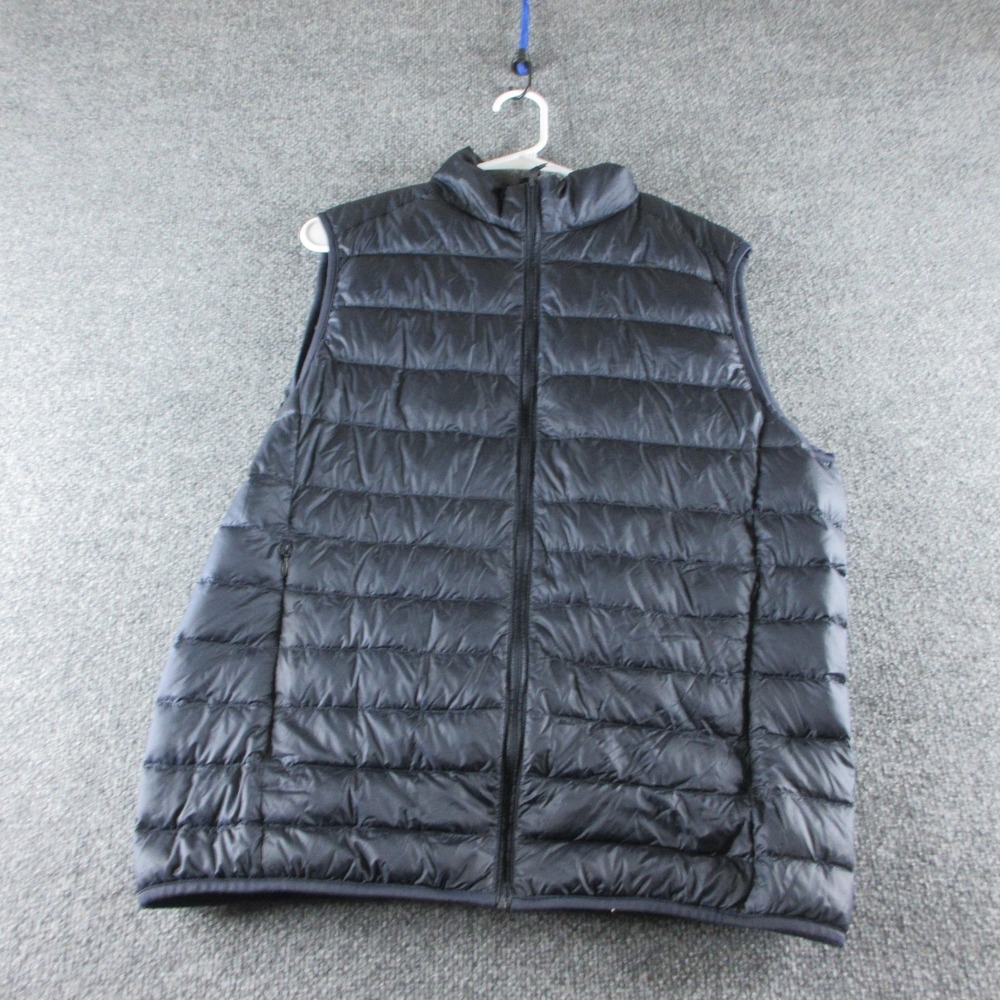 Uniqlo Vest Mens L Blue Lightweight Down Puffer Full Zip Water Repellent